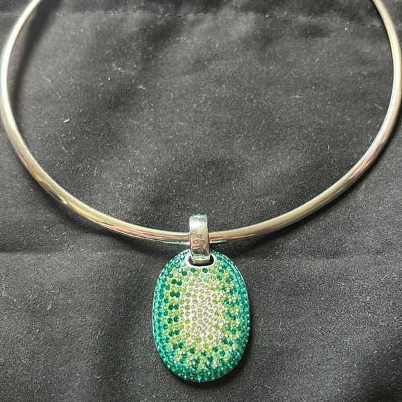 925 Sterling silver pendant - Emerald look!! - Picture 5 of 7